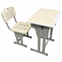 Escritorio y Silla para Estudiantes en Oferta, Estructura de Acero Resistente, Juego de Mesa Individual para Escuela Secundaria y Universidad
