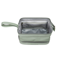 Pochette de voyage de luxe vintage écologique en cuir PU grande capacité Senrong avec fermeture éclair pour maquillage et organisation