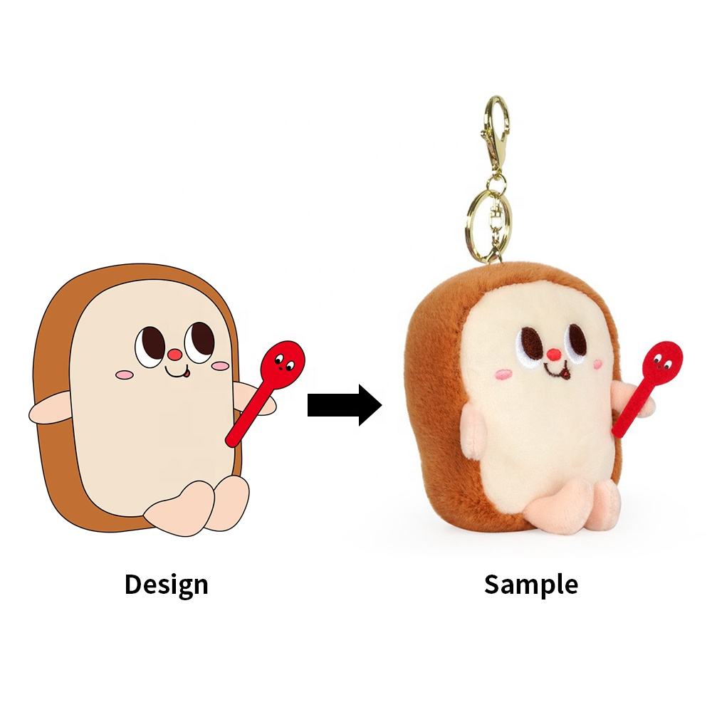 Custom Made Soft Plush Fruit And Vegetable Keychain PP Cotton Filling Comforter From Drawing FOB Port Shanghai