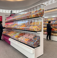 ECOBOX Bacs de présentation en vrac pour fruits secs, bonbons, noix, céréales, bonbons gélifiés – Bacs alimentaires en plastique à piocher et mélanger pour les magasins