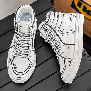 <span class=keywords><strong>รองเท้า</strong></span>ผ้าใบหุ้มข้อสูงแบบสั่งทำปี 2025 คุณภาพดี ไซส์ใหญ่ ดีไซน์แบบผูกเชือก สำหรับผู้ชายและผู้หญิง สไตล์เดินเท่ๆ ใน<span class=keywords><strong>ราคา</strong></span>ประหยัด - Product Image 2