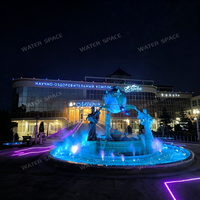Fuente de Agua Seca Programable con Luces LED RGB, Cascada de Chorro de Agua Personalizada para la Construcción Escénica de Plazas Urbanas