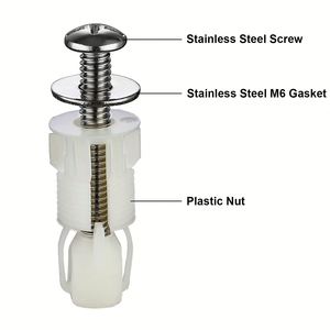 Nylon <b>Rubber</b> Stainless Steel Universal Toilet Seat Screw Bolt with <b>Rubber</b> and <b>Plastic</b> Nut Hinge - Product Image 2
