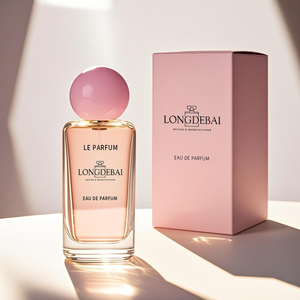 High Quality Premium Empty <b>Perfume</b> Spray <b>Bottles</b> 50ml 100ml Clear Flat Crimp Luxury Pink Glass <b>Perfume</b> <b>Bottle</b> With Box - Product Image 1