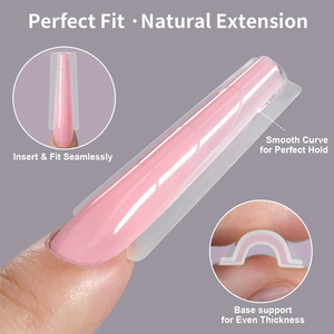 Wholesale Long Almond Sandwich Dual Forms <b>Nail</b> Mold Easy Domolding 140 Top Mold & 140 Bottom Mold Sandwich <b>Nail</b> Tips - Product Image 2