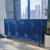 Buffet de Luxe Laqué Brillant Collection Designer, Meuble d'Entrée Coloré Moderne, Meuble de Rangement pour Salons et Villas