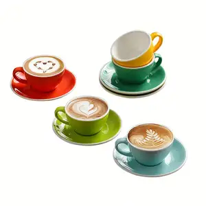 OEM Современный дизайн, домашние Красочные керамические чашки для кофе с латте