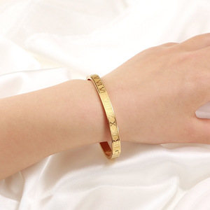 Brazalete de Diamantes Estilo <span class=keywords><strong>Instagram</strong></span> de Moda, Elegante Cadena de Eslabones de Acero de Titanio, Accesorios de Moda de Alta Gama al por Mayor - Product Image 1
