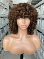 Perruques de cheveux humains brésiliens Mayqueen Vendor Transparent12A HD avec bandeau, coupe pixie courte de 8 pouces, ondulations profondes, entièrement en dentelle frontale Ye Xin