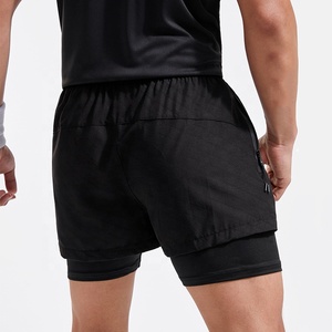 Training 2 In 1 Korte Broek Mannen Textuur Workout Pickleball Atletiekbaan Marathon Shorts Met Voering - Product Image 2