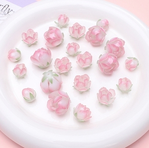Perles en lucite à trou droit, motif fleur, couleurs assorties, pour loisirs créatifs, fabrication de barrettes, boucles d'oreilles, bracelets et accessoires - Product Image 3