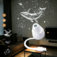 Projecteur Galaxie Veilleuse 2 en 1 360° °   Lampe de projection HD USB rotative Mini ciel étoilé pour chambre à coucher, décoration intérieure, sommeil de bébé