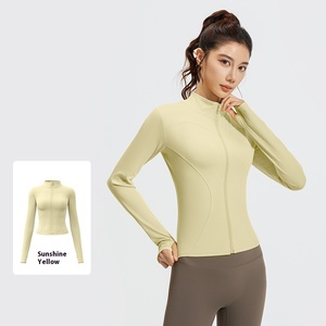 Vêtements de sport personnalisés Aoyema, manteau de sport amincissant à fermeture éclair, pull à manches longues, hauts de yoga, vêtements de sport, vestes d'entraînement pour femmes - Product Image 4