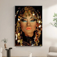 Prix de gros femmes noires mur Art déco abstrait fille africaine affiche peinture Art américain africain toile peinture