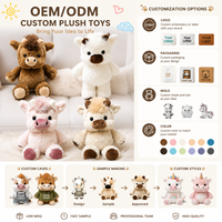 Peluche Mignonne Vache des Highlands en Course, Douce et Moelleuse, Compagnon de Sommeil pour Enfants, Cadeau d'Anniversaire, Vente en Gros OEM