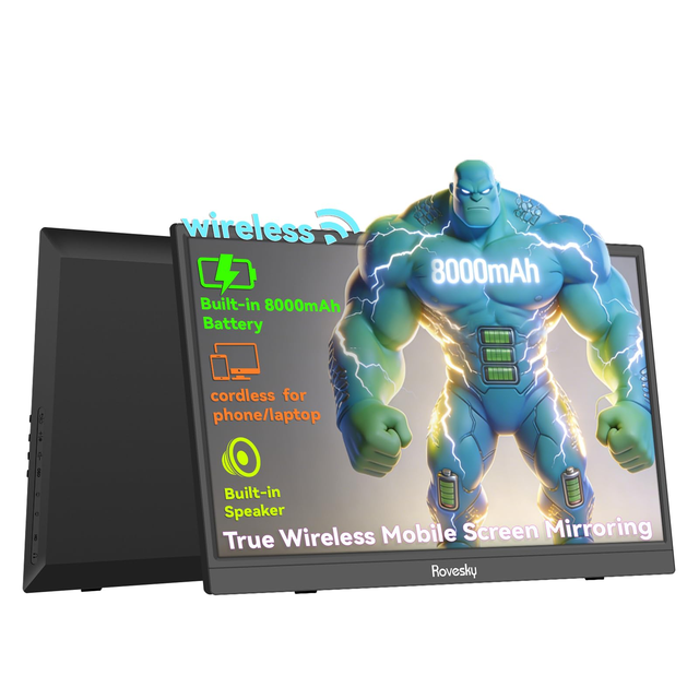 Custom Build 15.6 Inch 1080P FHD IPS Screen Laptop Extender Display for Phone Notebook Portable Monitor with Built-in Battery