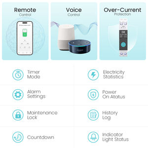 Interrupteur intelligent WiFi TUYA AT MQTT pour maison connectée, relais <span class=keywords><strong>sur</strong></span> rail DIN avec mesure, surveillance facile, disjoncteur miniature de type MCB, interrupteur WiFi - Product Image 2