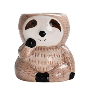 Maceta de cerámica con diseño de <span class=keywords><strong>Koala</strong></span> para decoración del hogar, maceta suculenta con ranuras para flores, adornos de escritorio, bonsái, maceta para decoración de jardín - Product Image 1