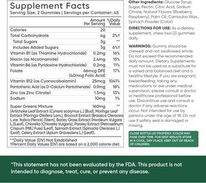 Gummies aux super-fruits et aux légumes, marque privée OEM/ODM, vitamine B12, vitamine B3, gummies aux légumes - Product Image 3