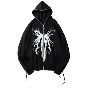 Sudadera con capucha y cremallera para hombre, personalizada con serigrafía Y2K, unisex, con diseño integral en el forro, 100% algodón, ecológica, para otoño - Product Image 2
