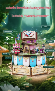 Boîte à musique Château de Alice au Pays des Merveilles DIY en bois, puzzle rotatif magique, cadeau de collection, jouet décoratif - Product Image 4