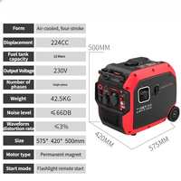 Générateur à essence silencieux à fréquence variable 3,6 kW, certification CE, démarrage manuel unidirectionnel, pour situations d'urgence en extérieur