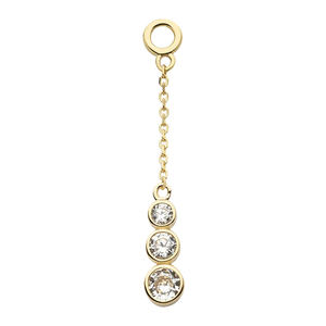 Boucles d'oreilles fines Lotus, fabricant de bijoux, étanches, en or 10k 14k 18k, avec pendentifs chaîne en forme de lame de style Empress, sertis de zircone cubique transparente en forme de lune - Product Image 4