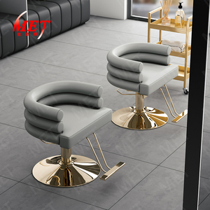 Modern Beauty Salon Equipment Pink Leather <strong>Barber</strong> Styling <strong>Chair</strong> Luxury Small Simple Round Base Hairdressing <strong>Chair</strong> <strong>for</strong> <strong>Women</strong>
