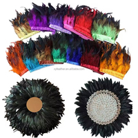 Garniture à coudre en plumes de faisan naturel 100cm teint lavé ruban de fête de mariage pour artisanat bricolage à la main décor à la maison vêtement de carnaval
