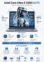 Distributor Laptop Bisnis AI Intel Core Ultra 5 225H 15,6 Inci Grosir, 24GB LPDDR5, 512GB NVMe SSD, Windows 11