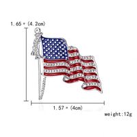 Euro-américain alliage diamant strass broche drapeau américain ensemble peinture huile broche fête d'enfants mariage bijoux fiançailles