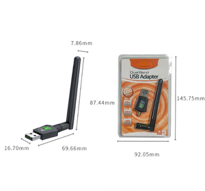 工場直販 AC600Mbps デュアルバンド ワイヤレス<span class=keywords><strong>USB</strong></span> WiFiネットワークカード 外付けアンテナ付き PC/ノートパソコン用 在庫あり - Product Image 6