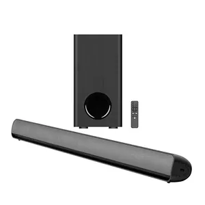 Speaker Soundbar bluetooth 5.3, pengeras suara bluetooth Surround Speaker dengan Bass kuat sistem teater Subwoofer kayu 3D nirkabel Bar suara rumah