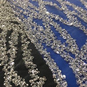 3d Perline Tessuto Svizzero Volie Tulle Da Sposa Paillettes Pizzo Abito Da Sposa Con Maniche - Product Image 4