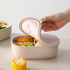 Lonchera de Silicona de 1000 ml con 3 Compartimentos y Tapa Apta para Microondas, Resistente a Roturas y Segura para Niños, Recipiente para Alimentos Calentables - Product Image 4