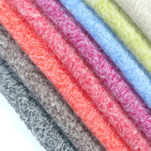 面料纺织原料100% 涤纶纯色环保平纹针织毛圈摇粒绒冬季服装面料