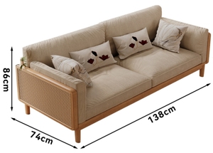 Chất Lượng Cao Contemporary Châu Âu Đồ Nội Thất Phòng Khách Gỗ Rắn Tufted Bằng Gỗ Couch <span class=keywords><strong>Sofa</strong></span> Set Với Mây Cho Căn Hộ - Product Image 4