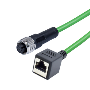 M12 4-pin để RJ45 công nghiệp cáp ethernet, M12 4-pin D mã Nam để RJ45 nữ kết nối cáp cao đàn hồi Cat6 che chắn - Product Image 4