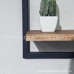 Estante de pared de madera, estantería de almacenamiento para pared, estante de pared rectangular con capacidad de carga para marcos de fotos - Product Image 2