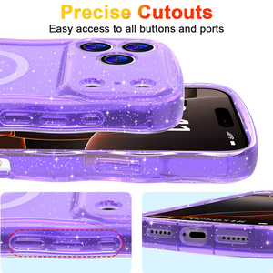 Funda Protectora Anti-Golpes con Borde Ondulado Brillante para iPhone 17, Transparente y Anti-Caídas para iPhone 16 Pro Max - Product Image 6