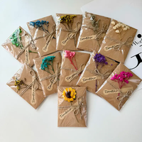 Kartu Ucapan bunga kering inovasi dengan amplop buatan tangan kartu pesan ulang tahun kreatif bunga kertas Kraft terima kasih kartu