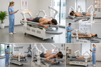 Robot de massage IA LSCURE à 3 bras avec contrôle de la minuterie, grande taille, pour épaules, dos, taille, fessiers, jambes, chevilles – Idéal pour hôtels haut de gamme et salles de sport