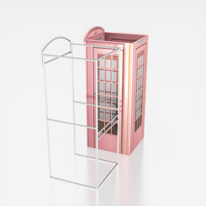 बिक्री के लिए थोक अनुकूलित प्राचीन धातु गुलाबी टेलीफोन लंदन क्लासिक फोन बूथ 360 फोटो बूथ फोन बूथ संलग्नक - Product Image 3