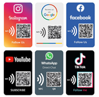 Tarjeta de Agradecimiento de Google INS, Tarjetas de PVC para Negocios de WhatsApp y TikTok, Letrero para Redes Sociales, Etiqueta NFC RFID, Etiqueta Adhesiva de Papel