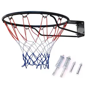 工厂批发重型篮球轮圈16毫米实心钢篮球环，带弹簧，用于篮球训练