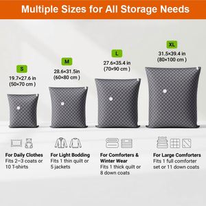 <b>Large</b> Capacity Oxford Fabric Vacuum <b>Storage</b> <b>Bags</b> 4 Pack Waterproof Clothes Compression <b>Bags</b> for Travel Closet Organization - Product Image 2