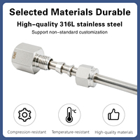 Adaptateur femelle VCR en acier inoxydable 316L pour tube à compression, 3000 psi, alternative Swagelok, raccord de pipeline de gaz haute pureté
