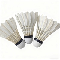 Volants de badminton d'entraînement à vol stable, plumes d'oie durables, tige en acier, poignée en PVC, lot de 6, vente en gros directe usine pour clubs