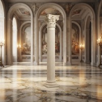 Colonne romaine décorative européenne creuse en GRC, design traditionnel, pour usage extérieur, hôtel, villa, salon, extérieur, verticale, imperméable