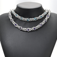 Chaînes en acier inoxydable imperméables, épaisses, avec perles de cristal à l'intérieur, style « keel dragon snake bone », pour la fabrication de bijoux et accessoires.